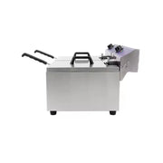 DZL-152B dual-tank countertop electric deep fryer, stainless steel