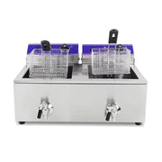 DZL-20L commercial electric deep fryer detail close-up showing stainless steel construction