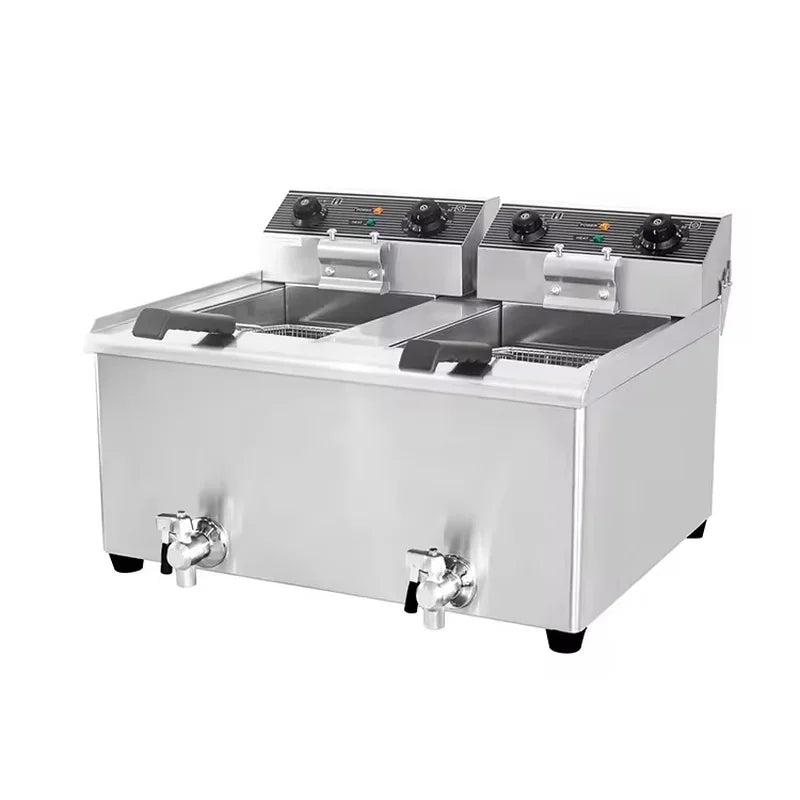DZL-36V dual-tank high-power electric deep fryer, stainless steel
