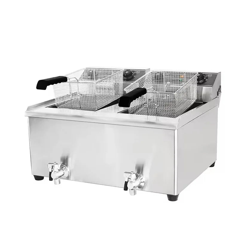 DZL-36V dual-tank high-power electric deep fryer, stainless steel