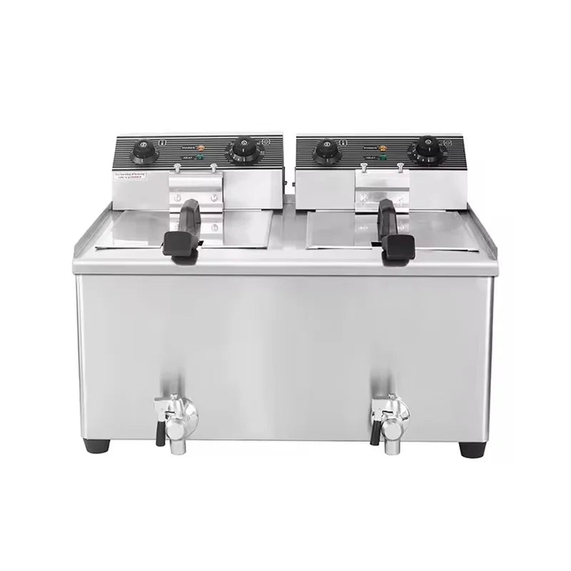 DZL-36V dual-tank high-power electric deep fryer, stainless steel