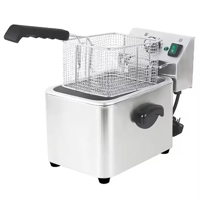 DZL-4L countertop single-tank electric deep fryer, stainless steel