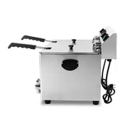 DZL-8L-2 dual-tank countertop electric deep fryer, stainless steel