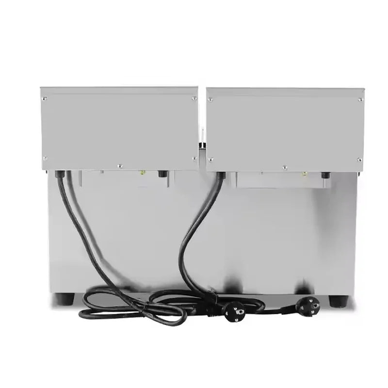 DZL-8L-2 dual-tank countertop electric deep fryer, stainless steel