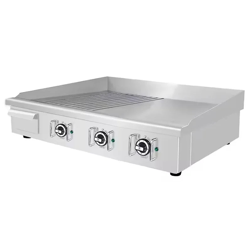 DPL-900-2 commercial electric griddle, part-grooved part-flat plate