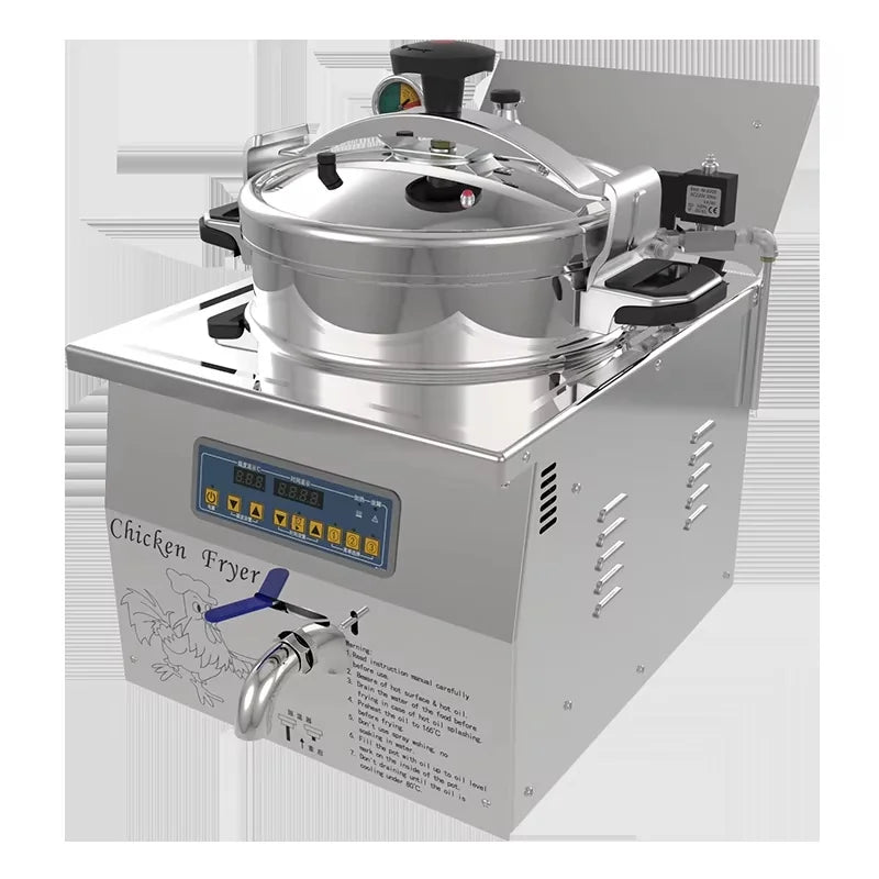 MDXZ-16B countertop electric pressure fryer for broasted chicken, stainless steel
