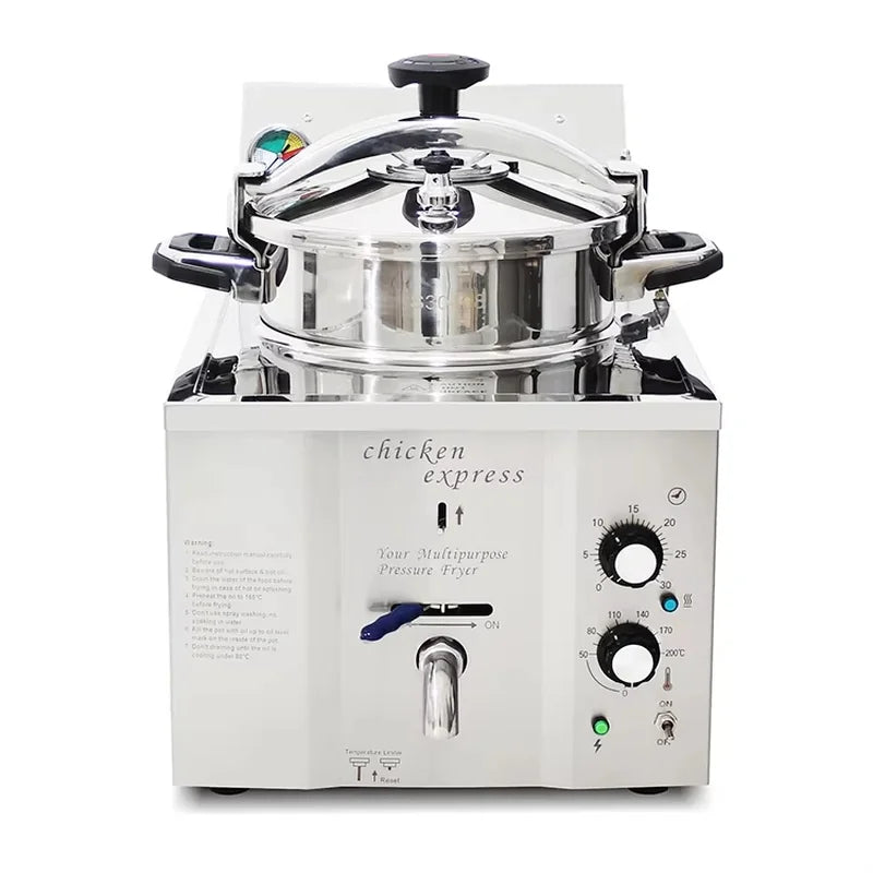 MDXZ-16B countertop electric pressure fryer for broasted chicken, stainless steel