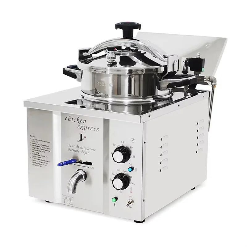 MDXZ-16B countertop electric pressure fryer for broasted chicken, stainless steel