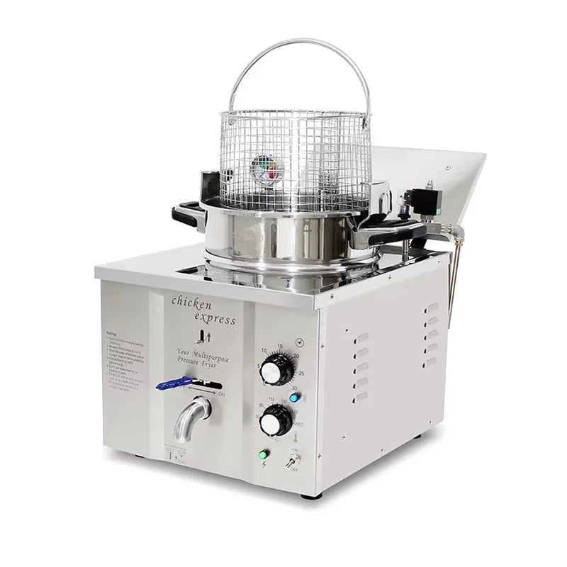 MDXZ-16B countertop electric pressure fryer for broasted chicken, stainless steel