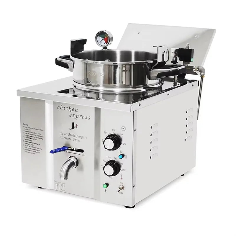 MDXZ-16B countertop electric pressure fryer for broasted chicken, stainless steel