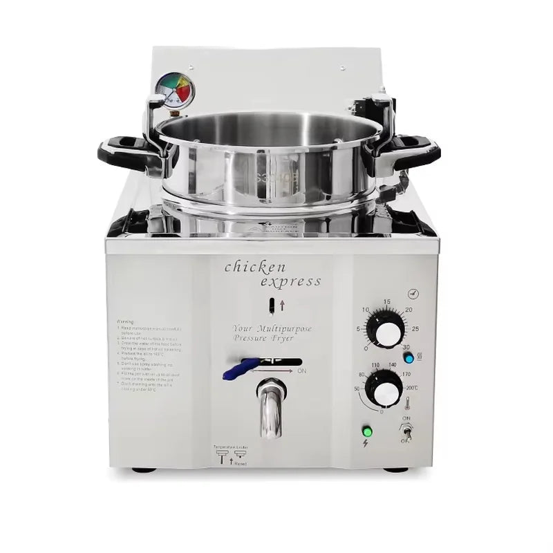 MDXZ-16B countertop electric pressure fryer for broasted chicken, stainless steel