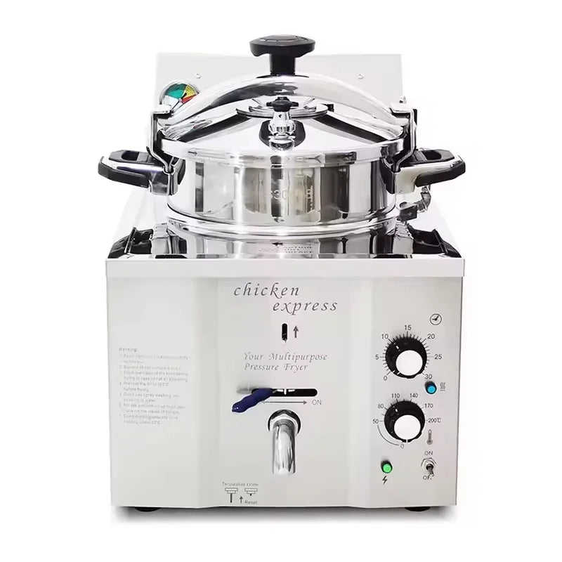 MDXZ-16 countertop electric pressure fryer for broasted chicken, stainless steel