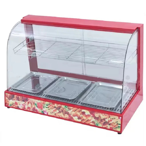ZSG-10-2 three-tier heated food display showcase, glass front