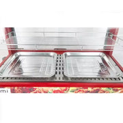 ZSG-10-2 curved-glass hot food display warmer, stainless steel
