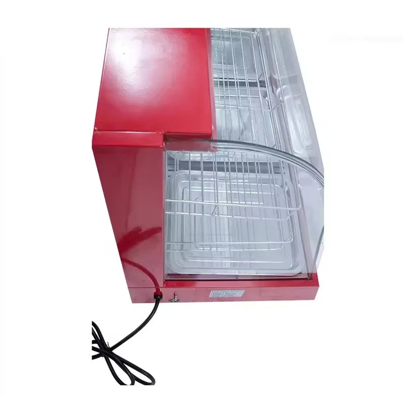 ZSG-10-32 curved-glass hot food display warmer, stainless steel