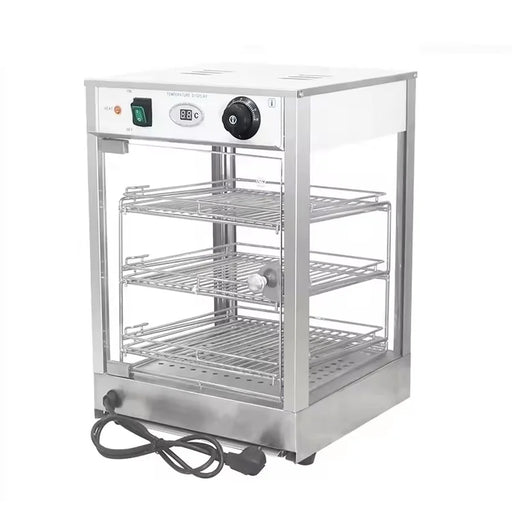 ZSG-350 three-layer compact heated food display showcase, glass front