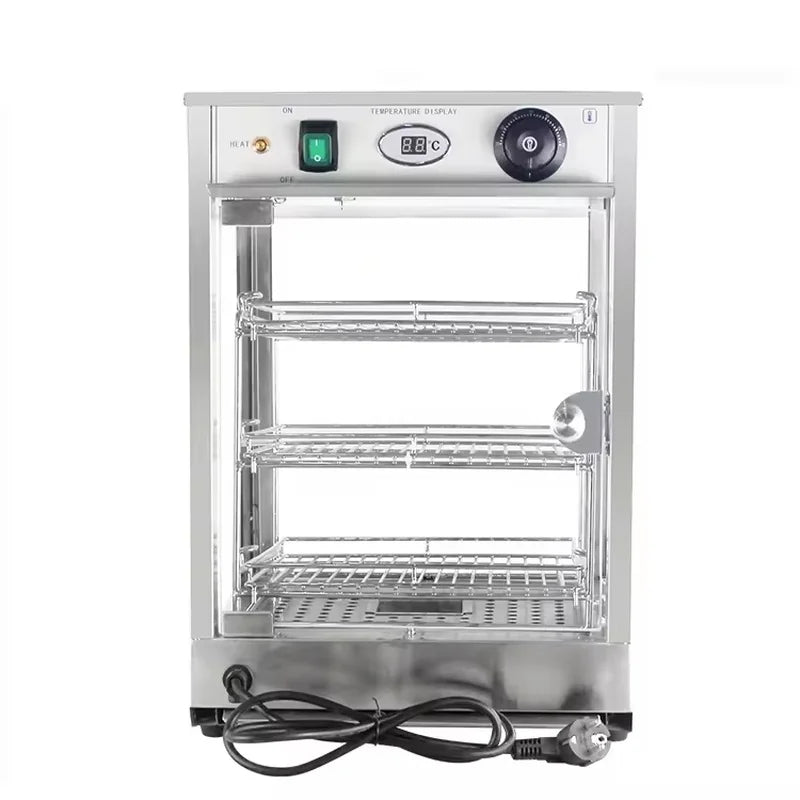 ZSG-350 three-layer compact heated food display showcase, glass front