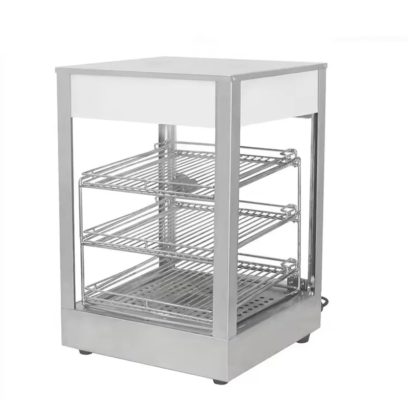 ZSG-350 three-layer compact heated food display showcase, glass front