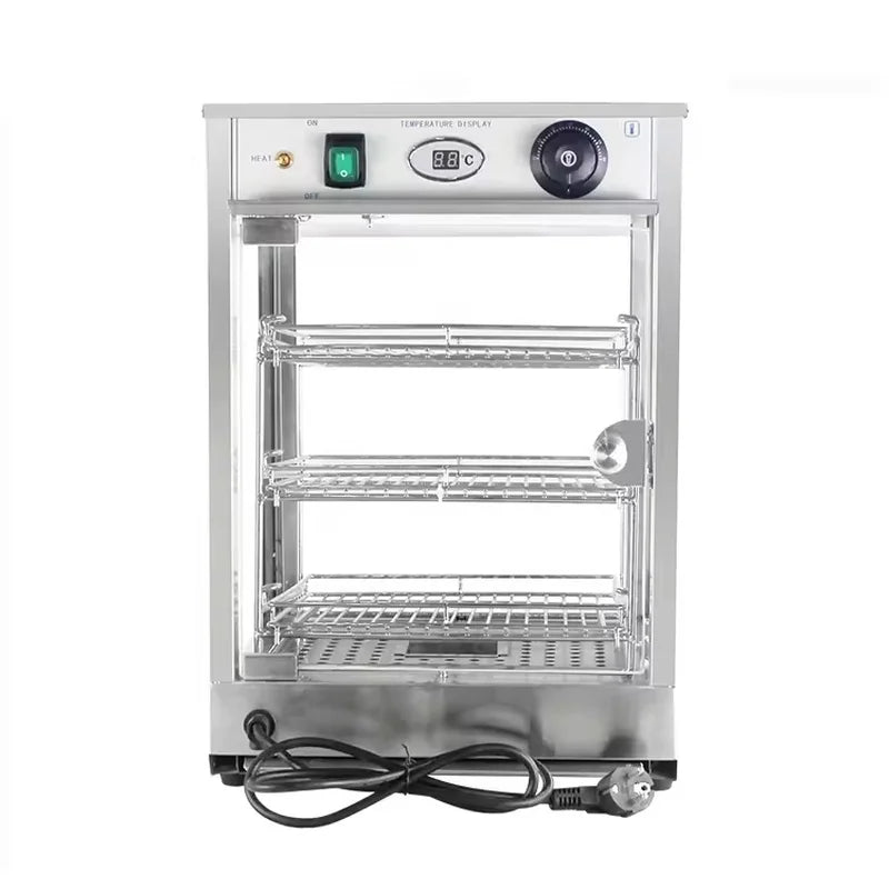 ZSG-350 three-layer compact heated food display showcase, glass front