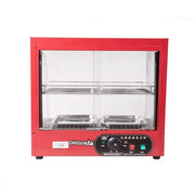 ZSG-50-3 curved-glass hot food display warmer, stainless steel