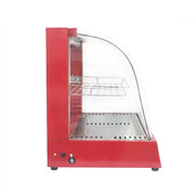 ZSG-65-3 curved-glass hot food display warmer, stainless steel