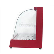 ZSG-65-2 curved-glass hot food display warmer, stainless steel