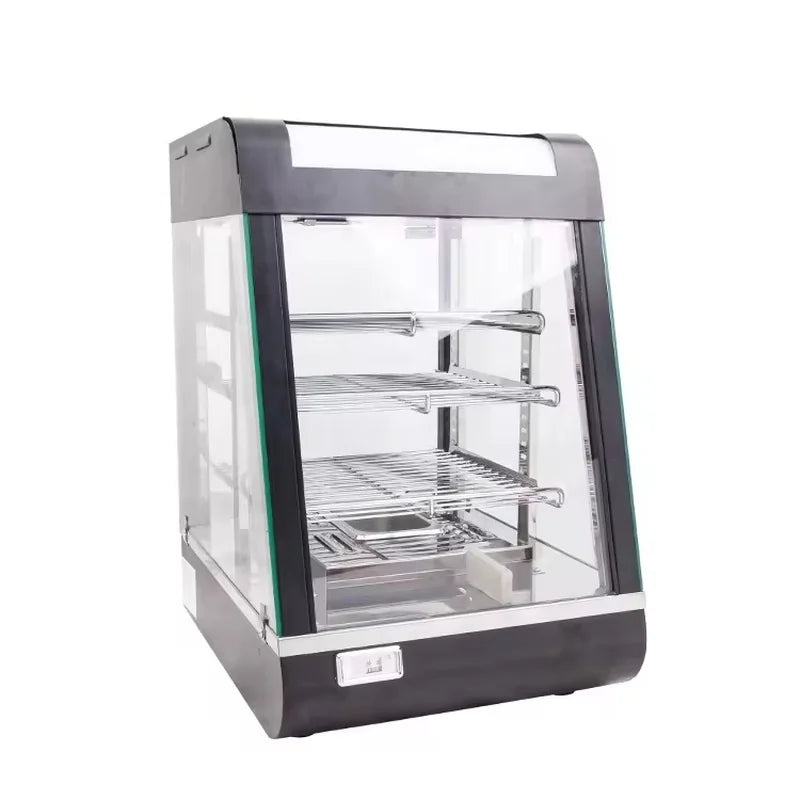 ZSG-604 three-layer heated food display showcase, black painted body
