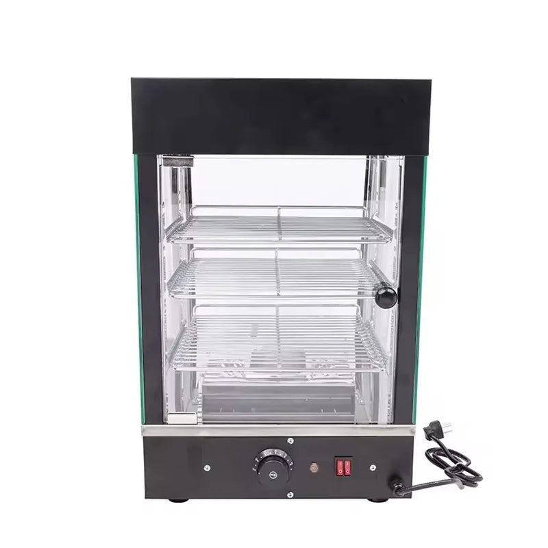 ZSG-604 three-layer heated food display showcase, black painted body