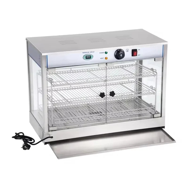 ZSG-700 three-layer heated food display showcase, glass front
