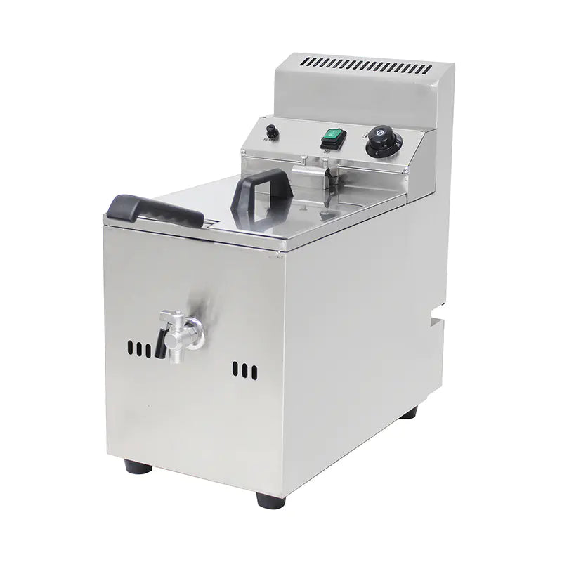 Deep Fryer Commercial Stainless Steel Natural Gas LPG with Valve Countertop GZL-10L GZL-10