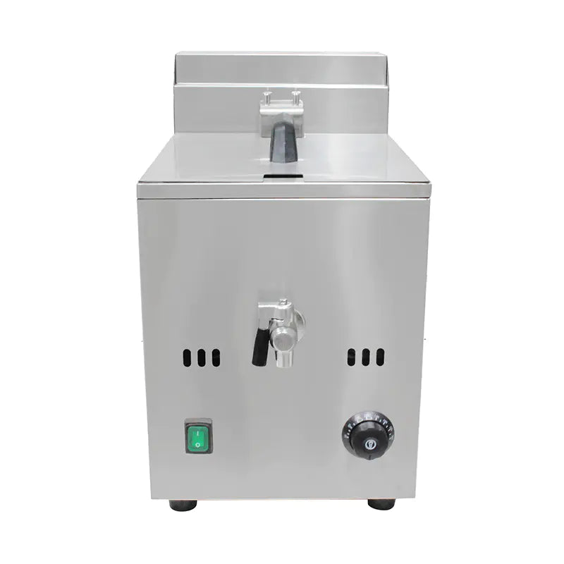 Deep Fryer Commercial Stainless Steel Natural Gas LPG with Valve Countertop GZL-10L GZL-10