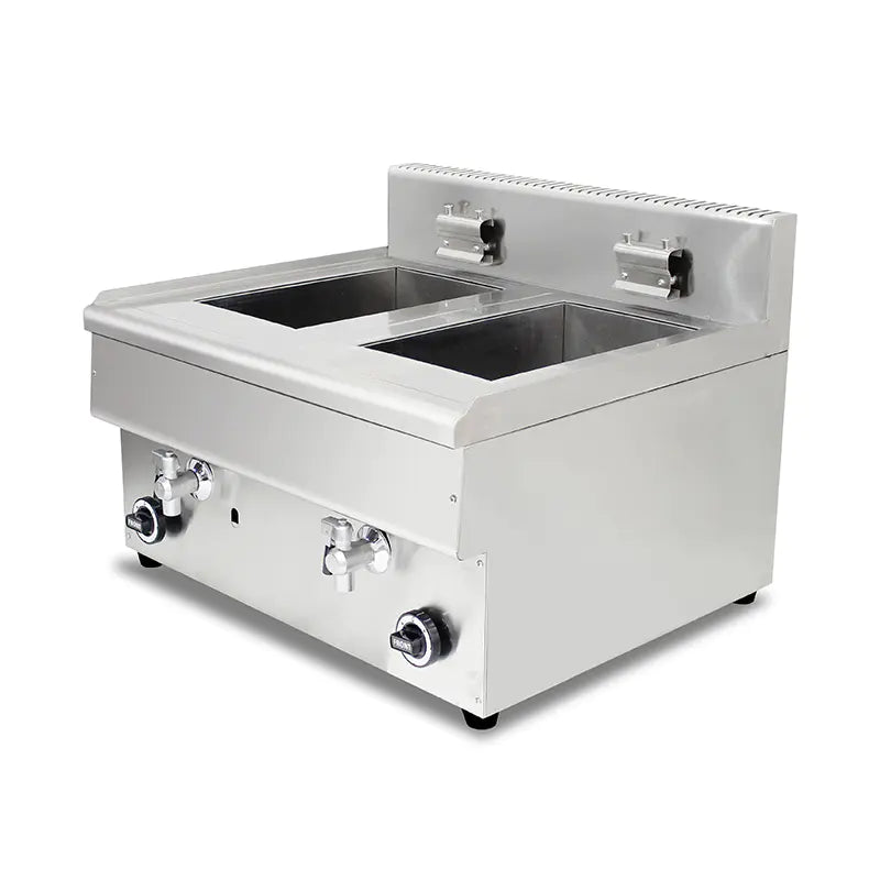 Deep Fryer Commercial Stainless Steel Natural Gas LPG with Valve Countertop GZL-10L GZL-10