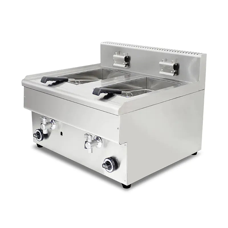 Deep Fryer Commercial Stainless Steel Natural Gas LPG with Valve Countertop GZL-10L GZL-10
