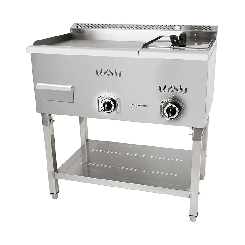 Griddle with Fryer Commercial Stainless Steel Natural Gas LPG Standing PZL-410 PZL-550