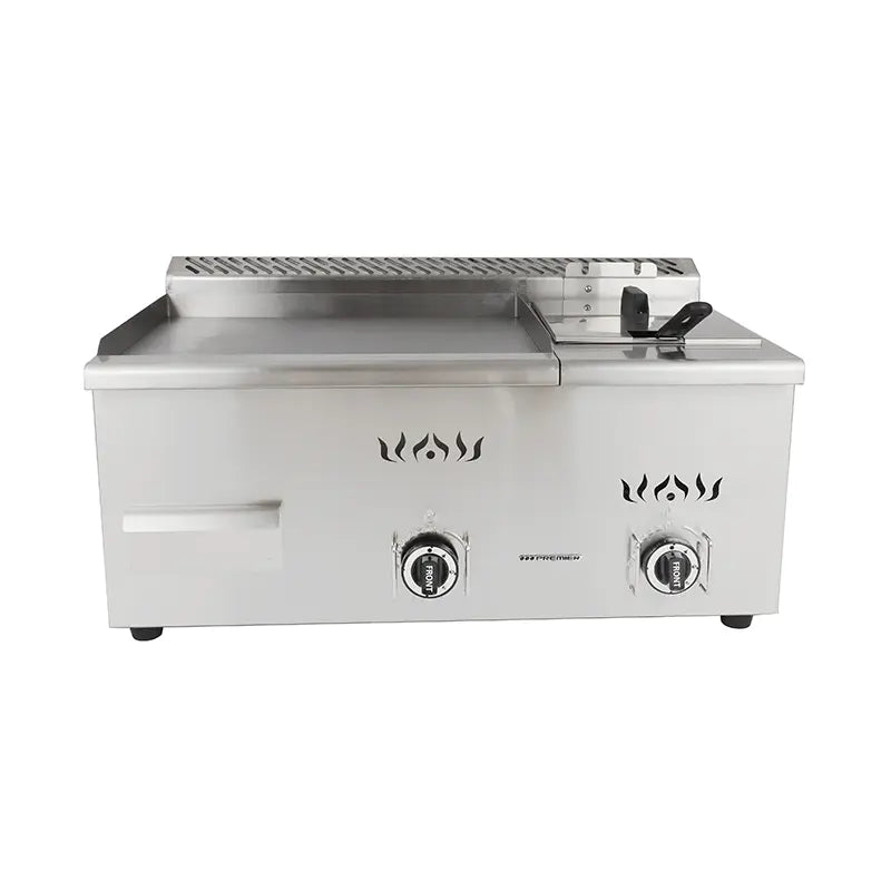 Griddle with Fryer Commercial Stainless Steel Natural Gas LPG Countertop PZL-410T PZL-550T