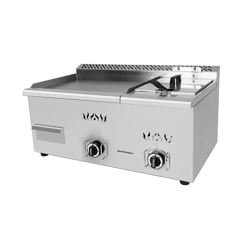 Griddle with Fryer Commercial Stainless Steel Natural Gas LPG Countertop PZL-410T PZL-550T