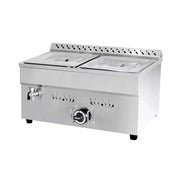 QRTC-2H 2-pan countertop gas bain marie food warmer, stainless steel
