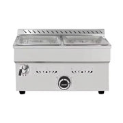 QRTC-2H 2-pan countertop gas bain marie food warmer, stainless steel