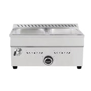 QRTC-2H 2-pan countertop gas bain marie food warmer, stainless steel