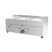 QRTC-3H 3-pan gas bain marie LPG food warmer, stainless steel