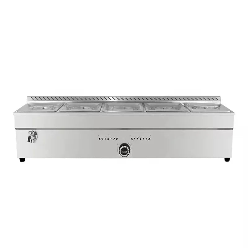 QRTC-5H 5-pan gas bain marie LPG natural gas food warmer, stainless steel