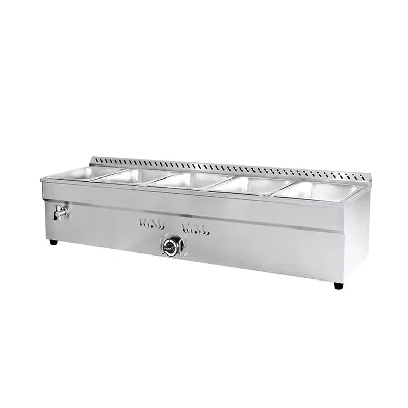 QRTC-5H 5-pan gas bain marie LPG natural gas food warmer, stainless steel
