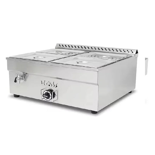 QSB-4T 4-pan gas bain marie LPG natural gas food warmer, stainless steel