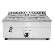 QSB-4T 4-pan gas bain marie LPG natural gas food warmer, stainless steel