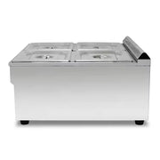 QSB-4T 4-pan gas bain marie LPG natural gas food warmer, stainless steel