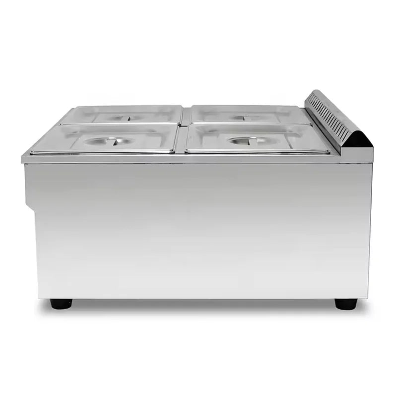 QSB-4T 4-pan gas bain marie LPG natural gas food warmer, stainless steel