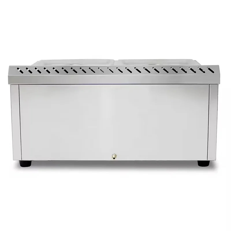 QSB-4T 4-pan gas bain marie LPG natural gas food warmer, stainless steel