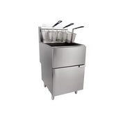 GF-150 floor-standing single-tank gas deep fryer, stainless steel