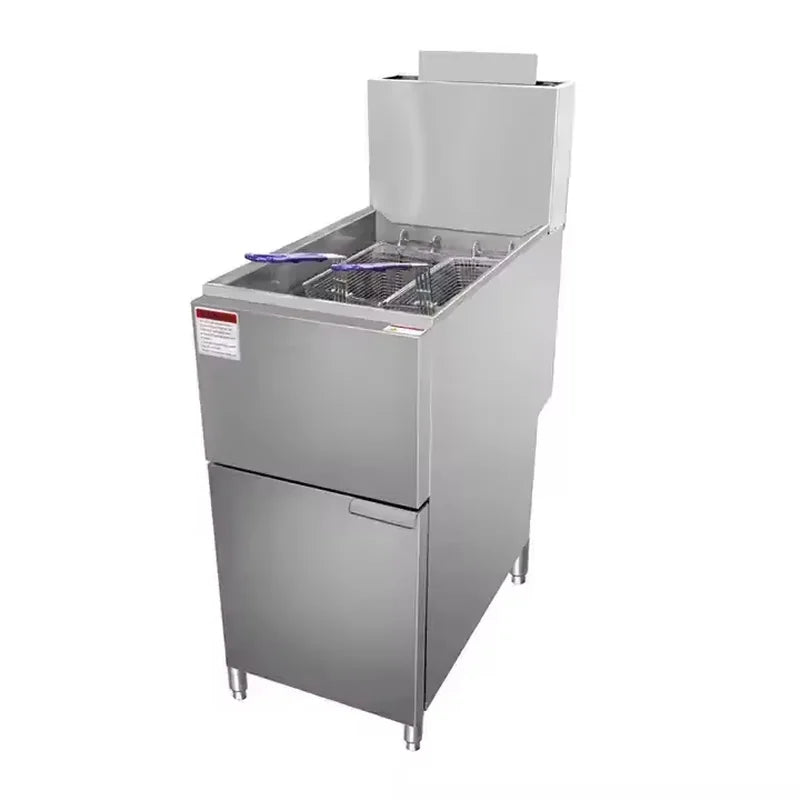 GF-90 floor-standing single-tank gas deep fryer, stainless steel
