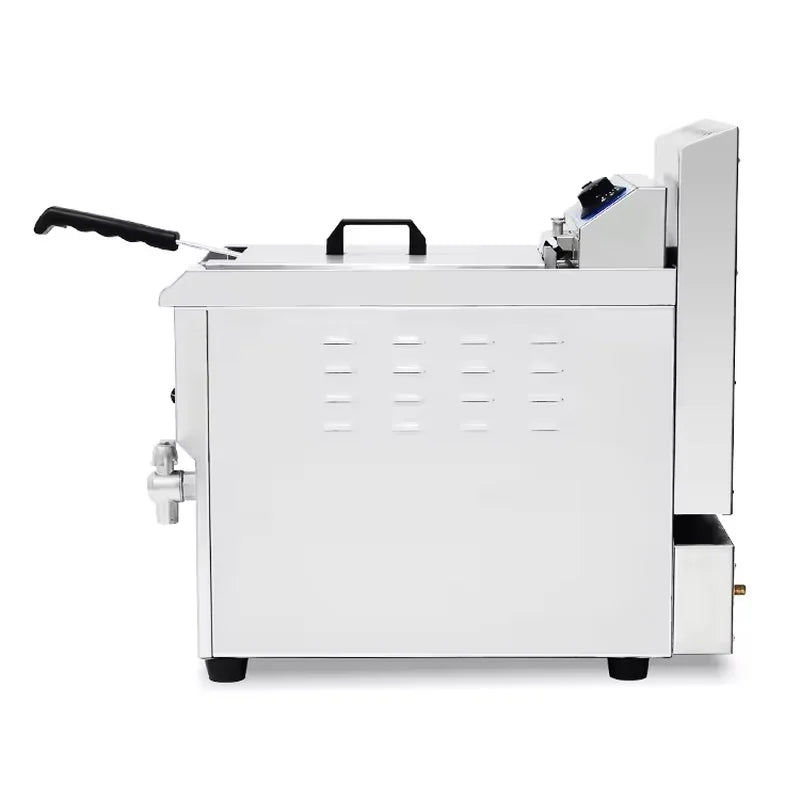 GZL-17 countertop single-tank gas deep fryer, stainless steel